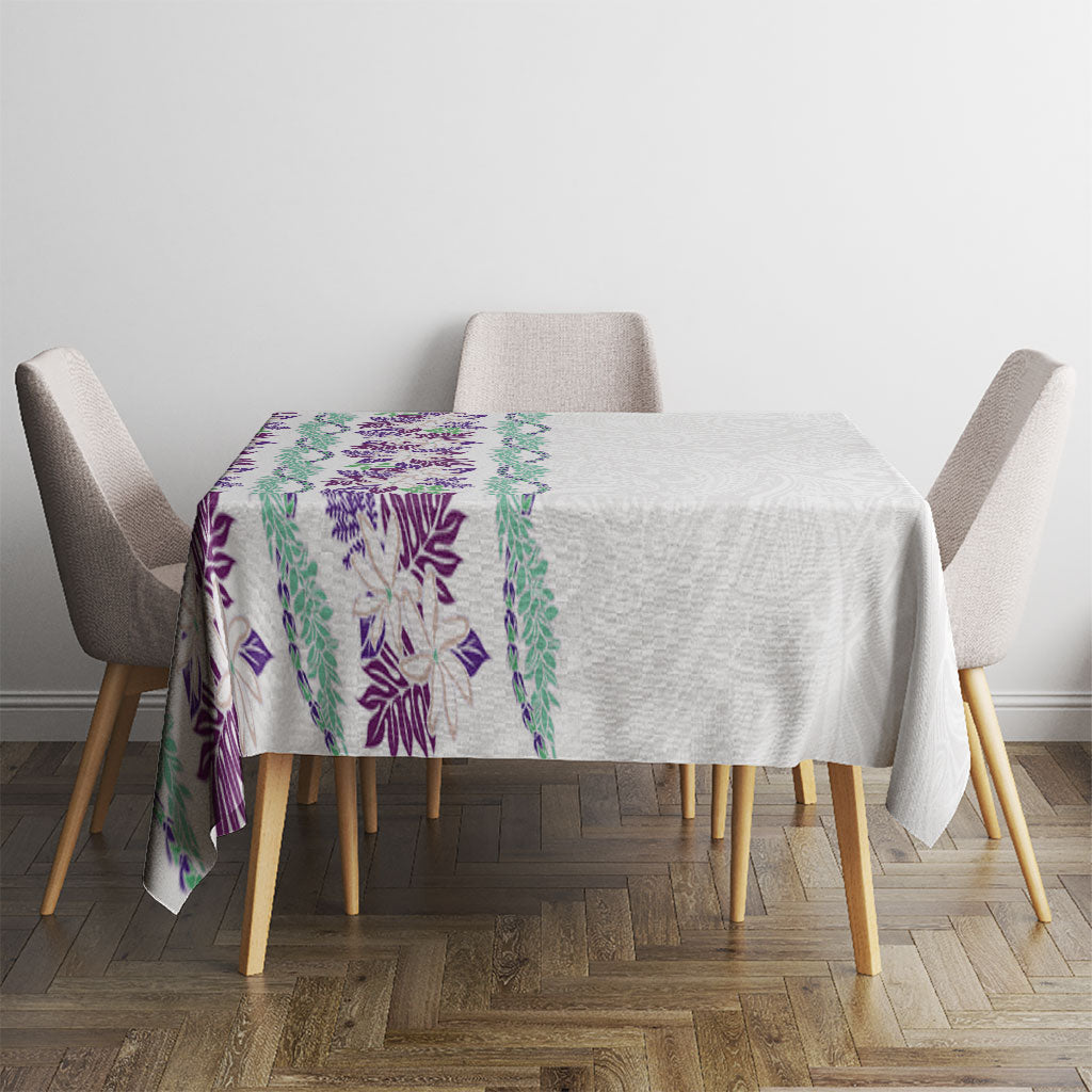 Monstera Tiare Plumeria Tablecloth Purple Polynesian Pattern LT01 - Polynesian Pride