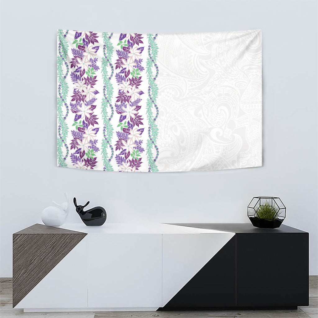 Monstera Tiare Plumeria Tapestry Purple Polynesian Pattern LT01 - Polynesian Pride