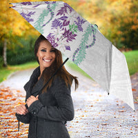 Monstera Tiare Plumeria Umbrella Purple Polynesian Pattern LT01 - Polynesian Pride