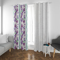 Monstera Tiare Plumeria Window Curtain Purple Polynesian Pattern LT01 With Grommets Purple - Polynesian Pride
