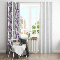Monstera Tiare Plumeria Window Curtain Purple Polynesian Pattern LT01 - Polynesian Pride
