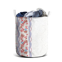 Monstera Tiare Plumeria Laundry Basket Red Polynesian Pattern LT01 - Polynesian Pride