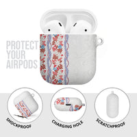 Monstera Tiare Plumeria AirPods Case Red Polynesian Pattern LT01 - Polynesian Pride