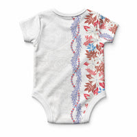 Monstera Tiare Plumeria Baby Onesie Red Polynesian Pattern LT01 - Polynesian Pride