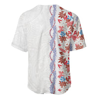 Monstera Tiare Plumeria Baseball Jersey Red Polynesian Pattern LT01 - Polynesian Pride