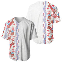 Monstera Tiare Plumeria Baseball Jersey Red Polynesian Pattern LT01 - Polynesian Pride