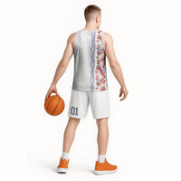 Monstera Tiare Plumeria Basketball Jersey Red Polynesian Pattern LT01 - Polynesian Pride