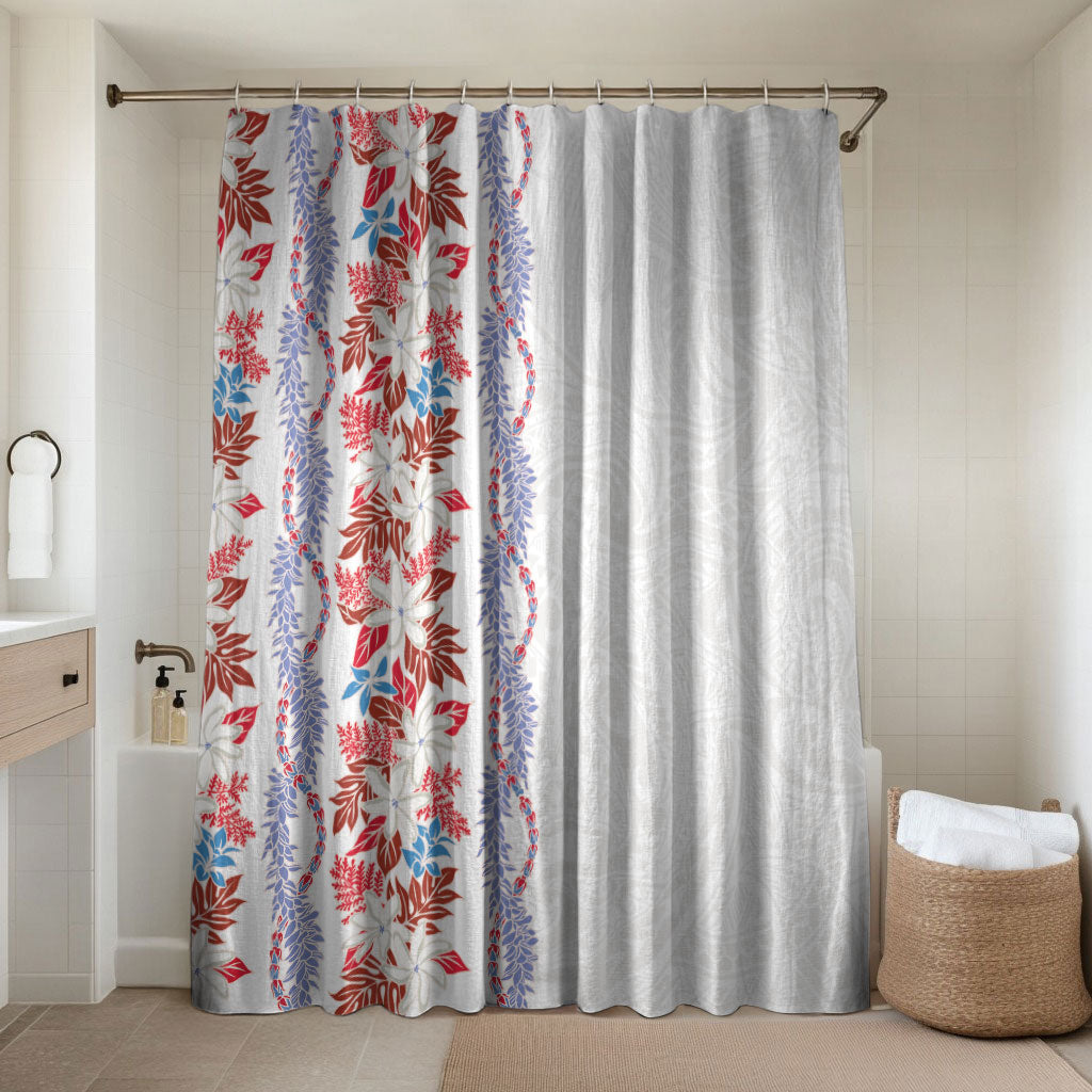 Monstera Tiare Plumeria Bathroom Set Red Polynesian Pattern LT01 Shower Curtain Only Red - Polynesian Pride