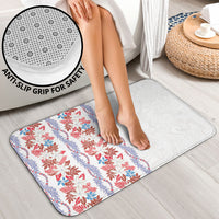 Monstera Tiare Plumeria Bathroom Set Red Polynesian Pattern LT01 - Polynesian Pride