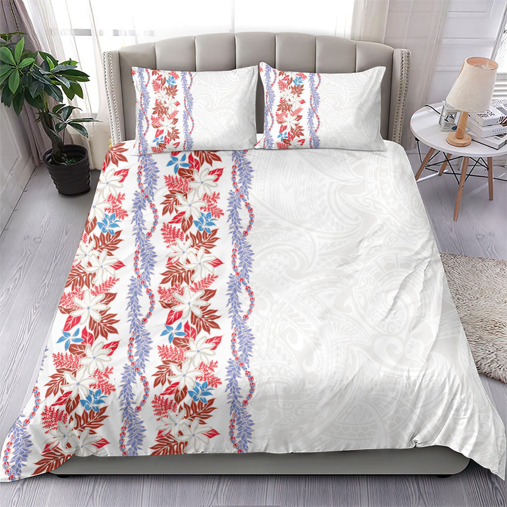 Monstera Tiare Plumeria Bedding Set Red Polynesian Pattern LT01 - Polynesian Pride