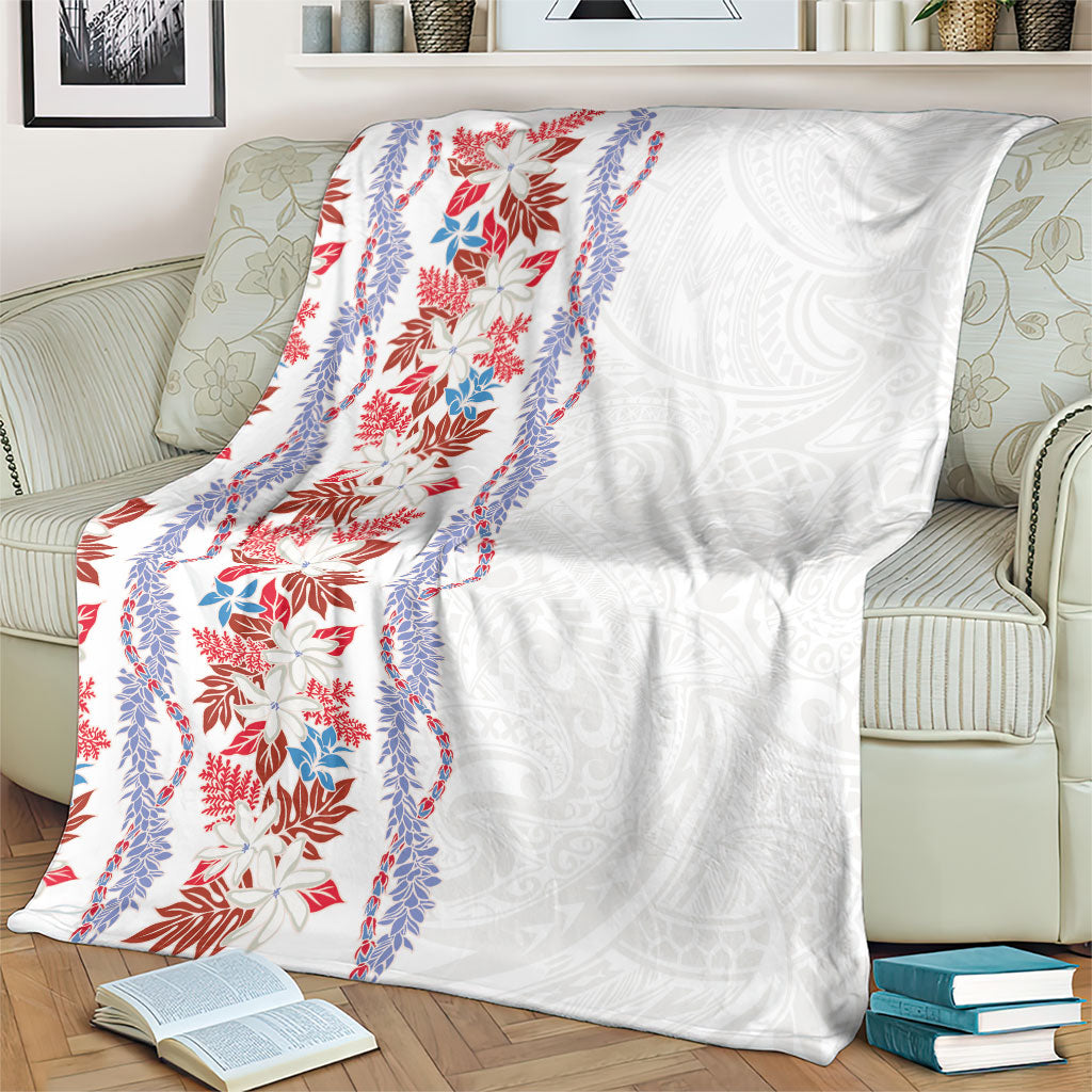 Monstera Tiare Plumeria Blanket Red Polynesian Pattern LT01 - Polynesian Pride