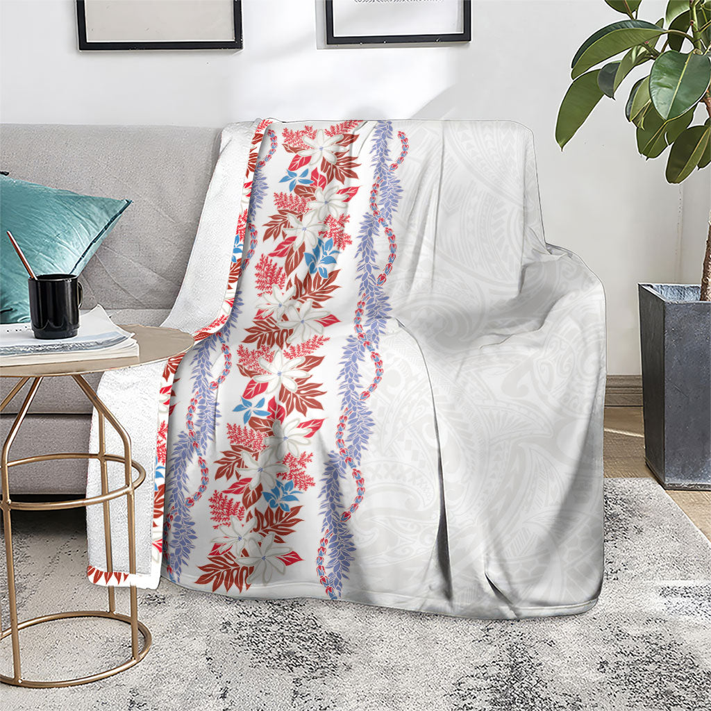 Monstera Tiare Plumeria Blanket Red Polynesian Pattern LT01 - Polynesian Pride