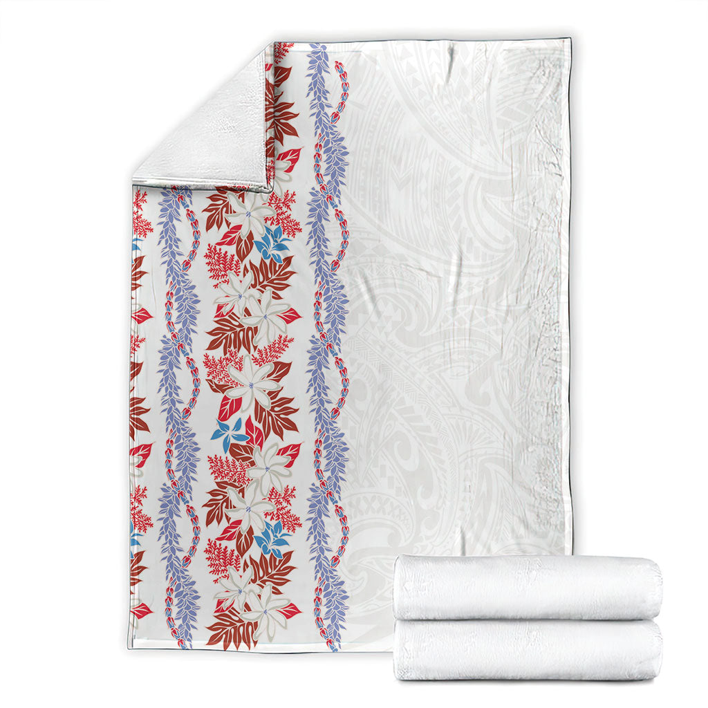 Monstera Tiare Plumeria Blanket Red Polynesian Pattern LT01 - Polynesian Pride
