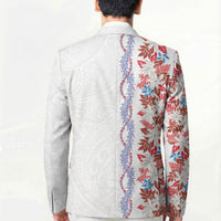 Monstera Tiare Plumeria Blazer Red Polynesian Pattern LT01 - Polynesian Pride