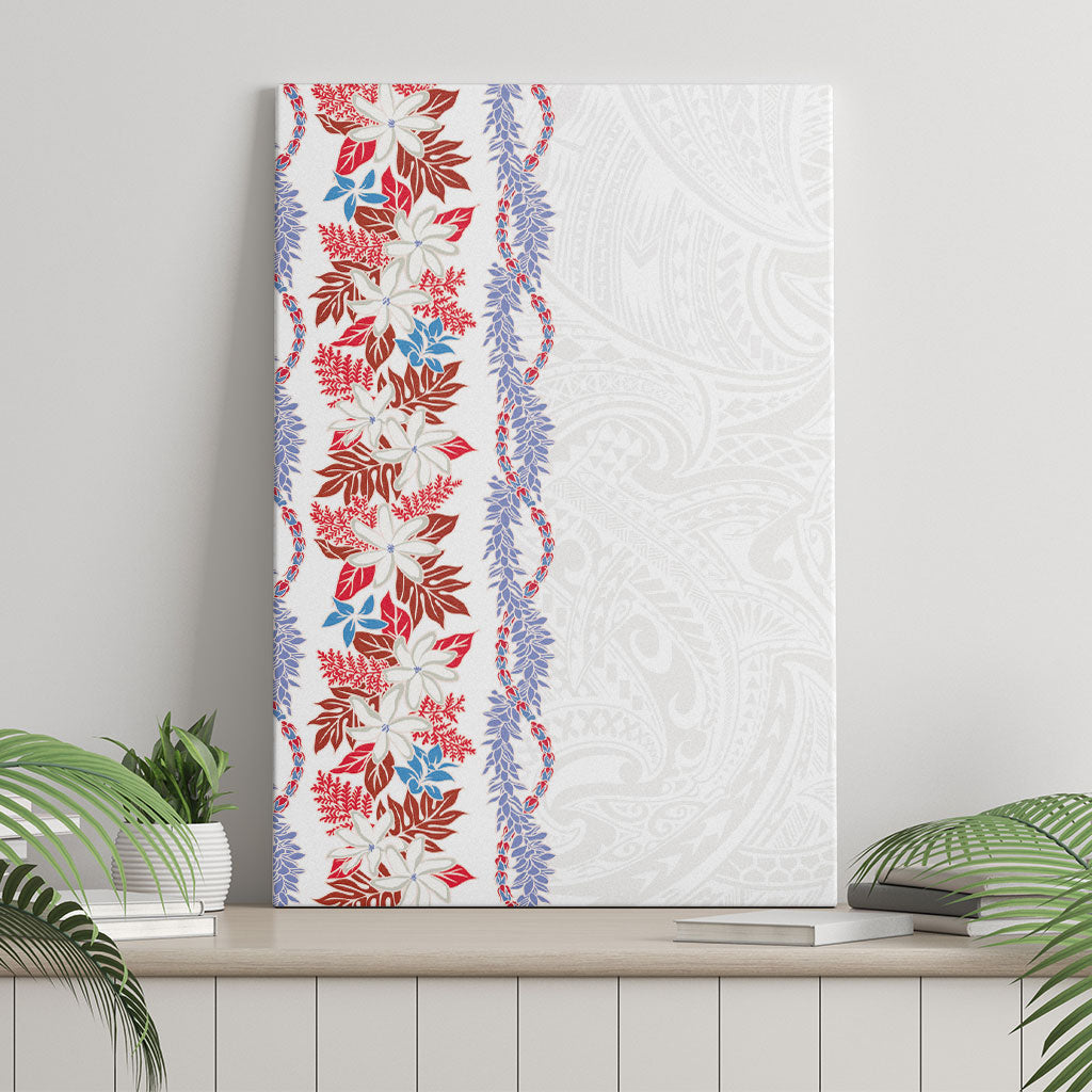 Monstera Tiare Plumeria Canvas Wall Art Red Polynesian Pattern LT01 - Polynesian Pride
