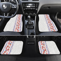 Monstera Tiare Plumeria Car Mats Red Polynesian Pattern LT01 Set 4pcs Red - Polynesian Pride