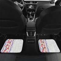 Monstera Tiare Plumeria Car Mats Red Polynesian Pattern LT01 Set 2pcs - Back Red - Polynesian Pride
