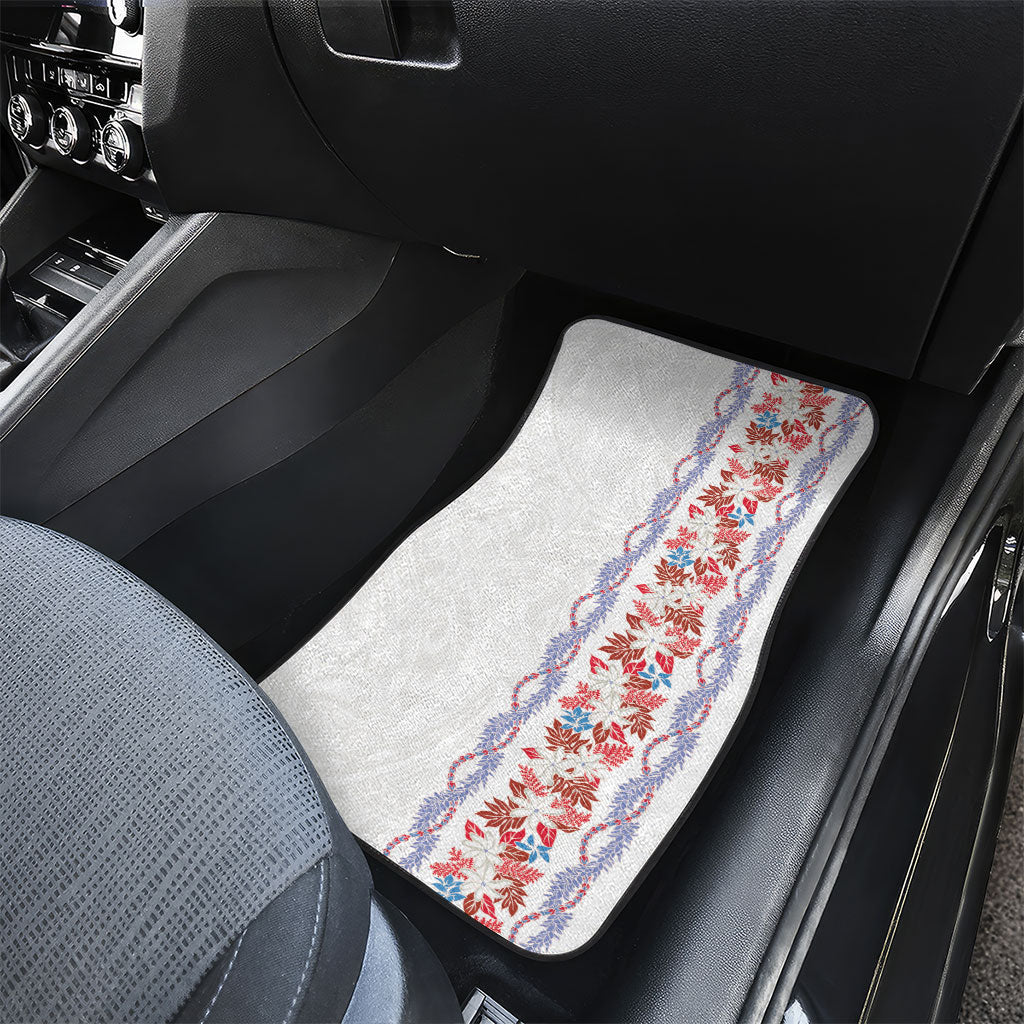 Monstera Tiare Plumeria Car Mats Red Polynesian Pattern LT01 - Polynesian Pride
