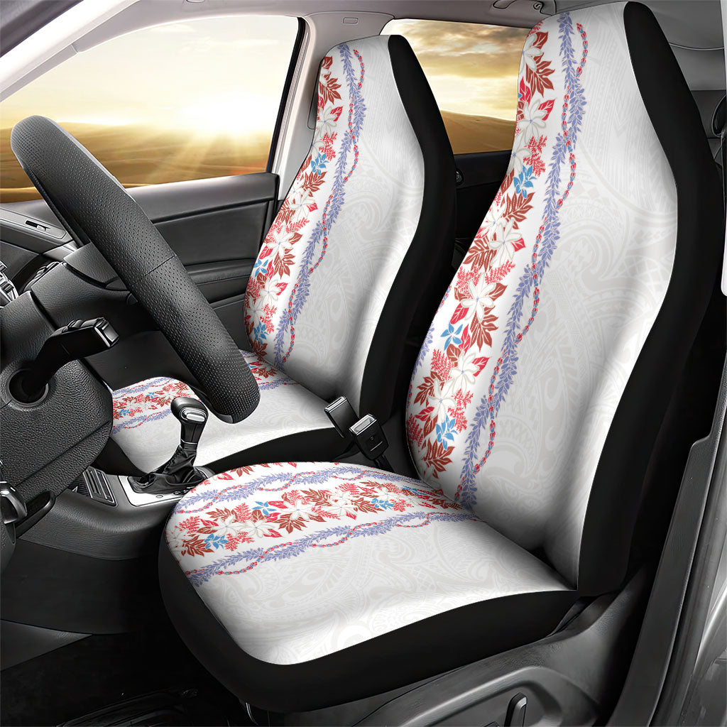 Monstera Tiare Plumeria Car Seat Cover Red Polynesian Pattern LT01 - Polynesian Pride