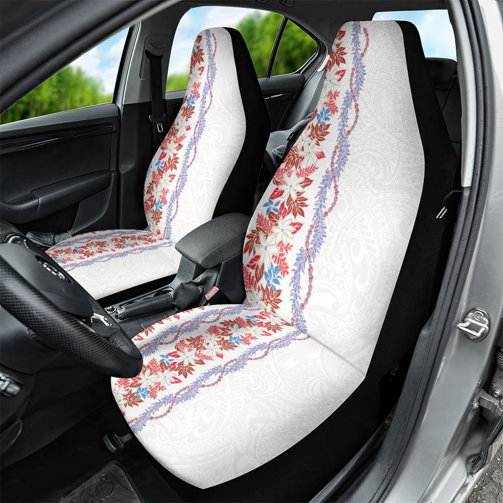 Monstera Tiare Plumeria Car Seat Cover Red Polynesian Pattern LT01 - Polynesian Pride