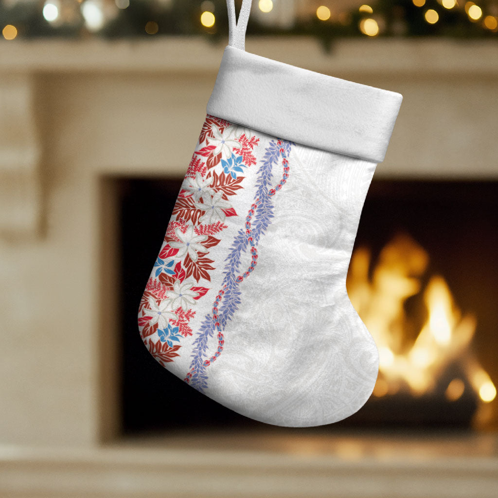 Monstera Tiare Plumeria Christmas Stocking Red Polynesian Pattern LT01 Set of 2 Red - Polynesian Pride