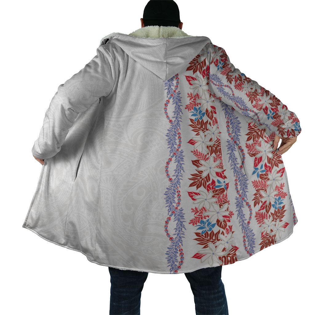Monstera Tiare Plumeria Cloak Red Polynesian Pattern LT01 - Polynesian Pride