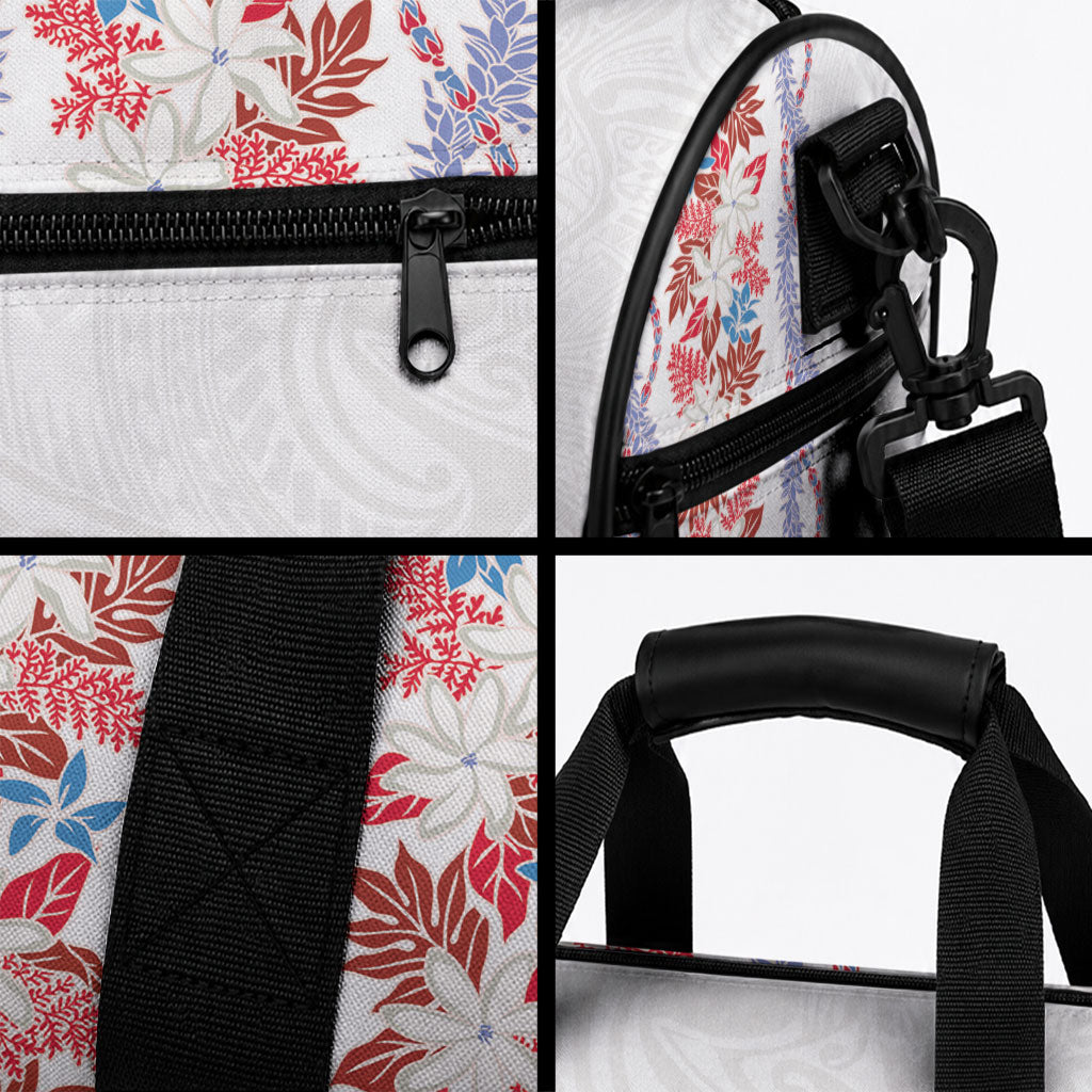 Monstera Tiare Plumeria Duffle Bag Red Polynesian Pattern LT01 - Polynesian Pride