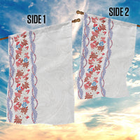 Monstera Tiare Plumeria Garden Flag Red Polynesian Pattern LT01 - Polynesian Pride