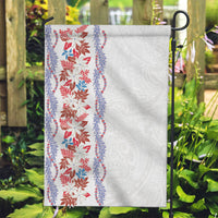 Monstera Tiare Plumeria Garden Flag Red Polynesian Pattern LT01 Garden Flag Red - Polynesian Pride