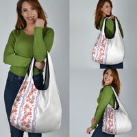Monstera Tiare Plumeria Grocery Bag Red Polynesian Pattern LT01 - Polynesian Pride