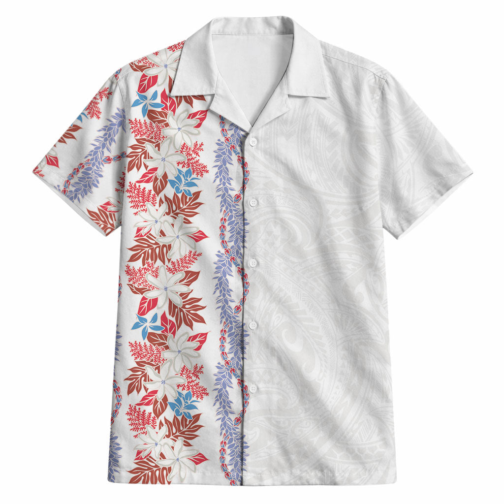 Monstera Tiare Plumeria Hawaiian Shirt Red Polynesian Pattern LT01 Red - Polynesian Pride