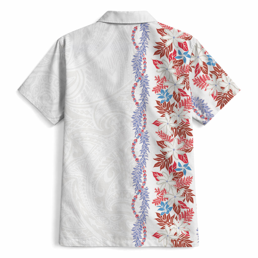 Monstera Tiare Plumeria Hawaiian Shirt Red Polynesian Pattern LT01 - Polynesian Pride