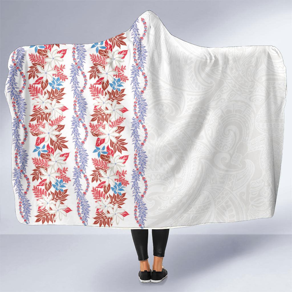 Monstera Tiare Plumeria Hooded Blanket Red Polynesian Pattern LT01 One Size Red - Polynesian Pride