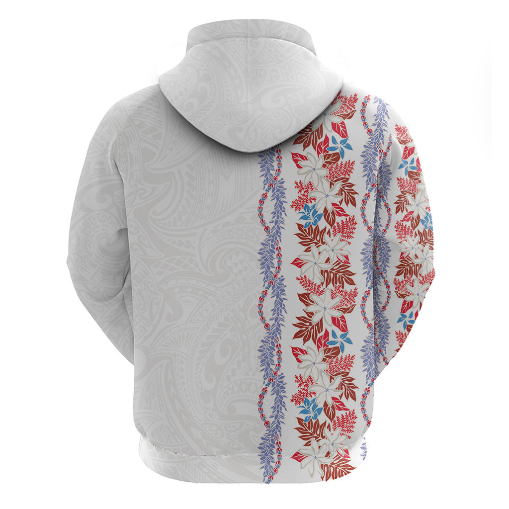 Monstera Tiare Plumeria Hoodie Red Polynesian Pattern LT01 - Polynesian Pride