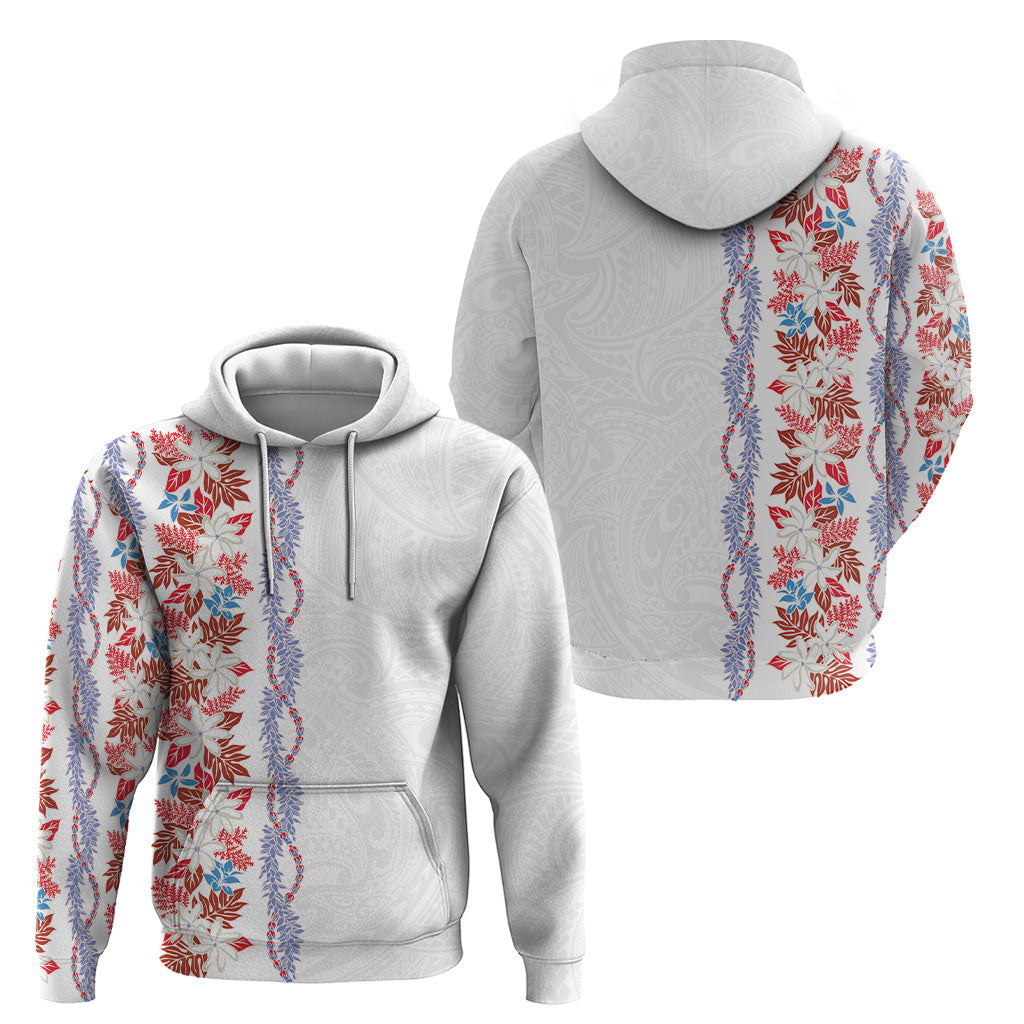 Monstera Tiare Plumeria Hoodie Red Polynesian Pattern LT01 - Polynesian Pride