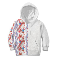 Monstera Tiare Plumeria Kid Hoodie Red Polynesian Pattern LT01 Hoodie Red - Polynesian Pride