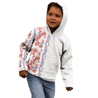 Monstera Tiare Plumeria Kid Hoodie Red Polynesian Pattern LT01 - Polynesian Pride