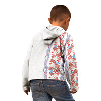 Monstera Tiare Plumeria Kid Hoodie Red Polynesian Pattern LT01 - Polynesian Pride