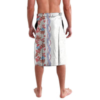 Monstera Tiare Plumeria Lavalava Red Polynesian Pattern LT01 - Polynesian Pride