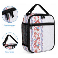 Monstera Tiare Plumeria Lunch Bag Red Polynesian Pattern LT01 - Polynesian Pride
