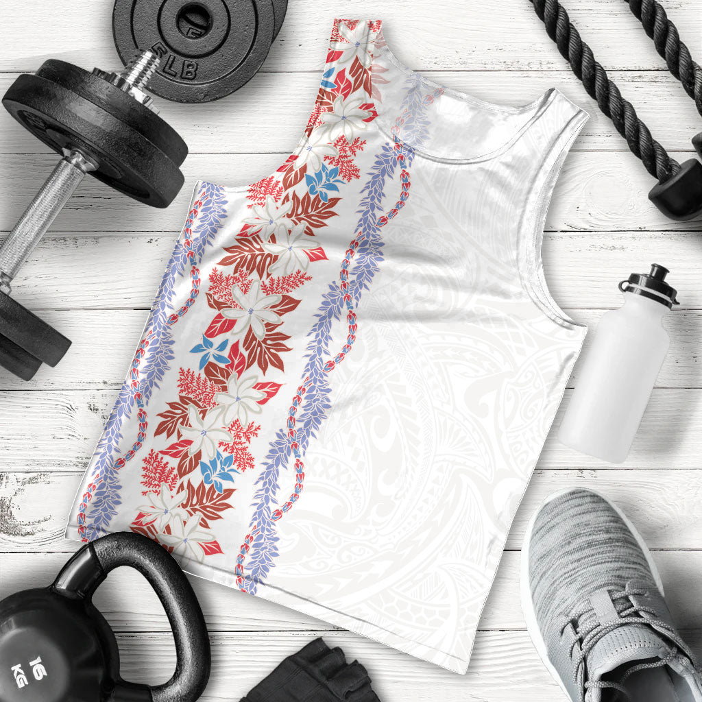 Monstera Tiare Plumeria Men Tank Top Red Polynesian Pattern LT01 - Polynesian Pride