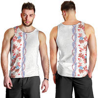 Monstera Tiare Plumeria Men Tank Top Red Polynesian Pattern LT01 - Polynesian Pride