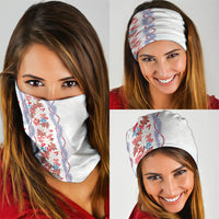 Monstera Tiare Plumeria Neck Gaiter Red Polynesian Pattern LT01 - Polynesian Pride