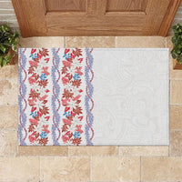 Monstera Tiare Plumeria Rubber Doormat Red Polynesian Pattern LT01 Red - Polynesian Pride