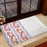 Monstera Tiare Plumeria Rubber Doormat Red Polynesian Pattern LT01 - Polynesian Pride