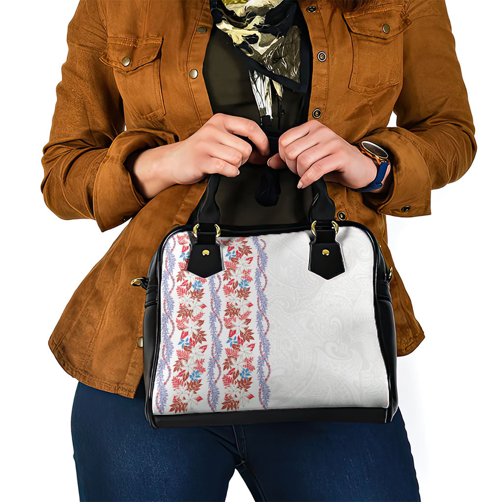 Monstera Tiare Plumeria Shoulder Handbag Red Polynesian Pattern LT01 - Polynesian Pride