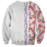 Monstera Tiare Plumeria Sweatshirt Red Polynesian Pattern LT01 - Polynesian Pride