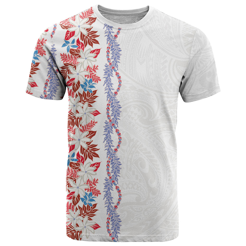 Monstera Tiare Plumeria T Shirt Red Polynesian Pattern LT01 Red - Polynesian Pride