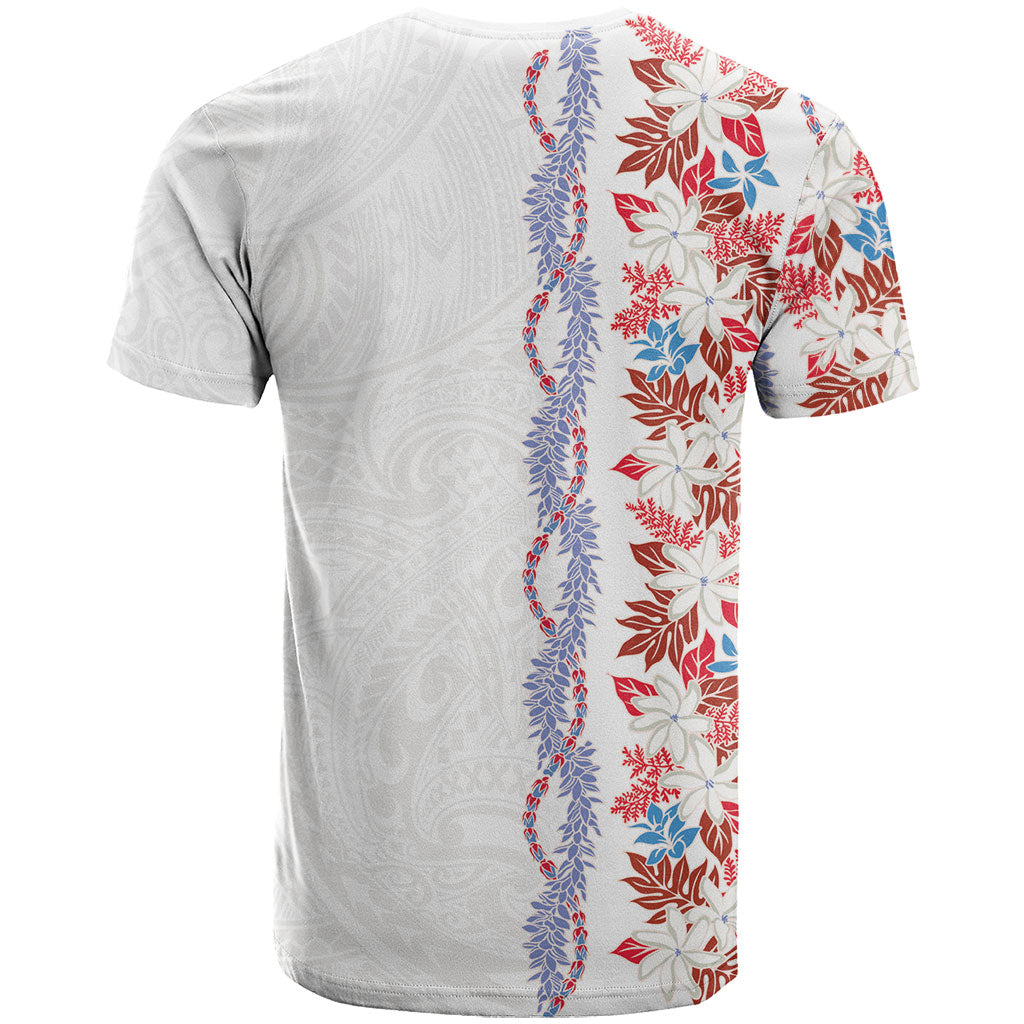 Monstera Tiare Plumeria T Shirt Red Polynesian Pattern LT01 - Polynesian Pride