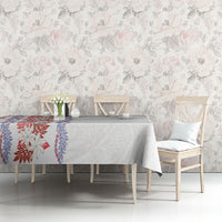 Monstera Tiare Plumeria Tablecloth Red Polynesian Pattern LT01 - Polynesian Pride